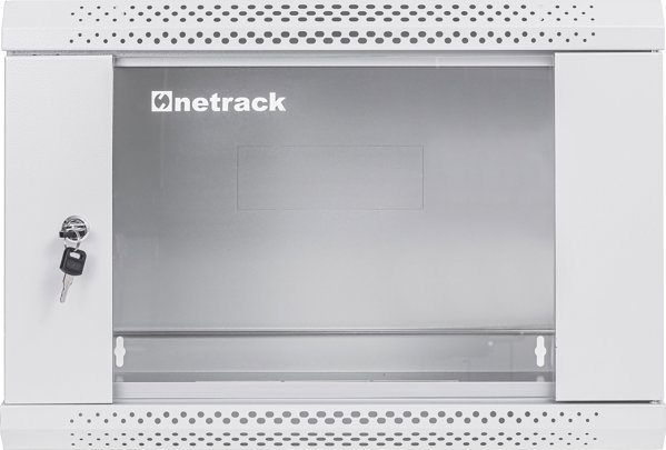 Επιτοίχια ντουλάπα RACK 19" 6U, 400mm, NetRack ECO-Line, γκρι, γυάλινη πόρτα