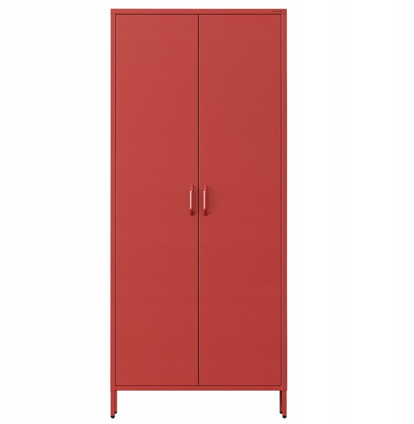 Szafa na ubrania FLAVIO, 800 x 1850 x 450 mm, Modern: czerwona