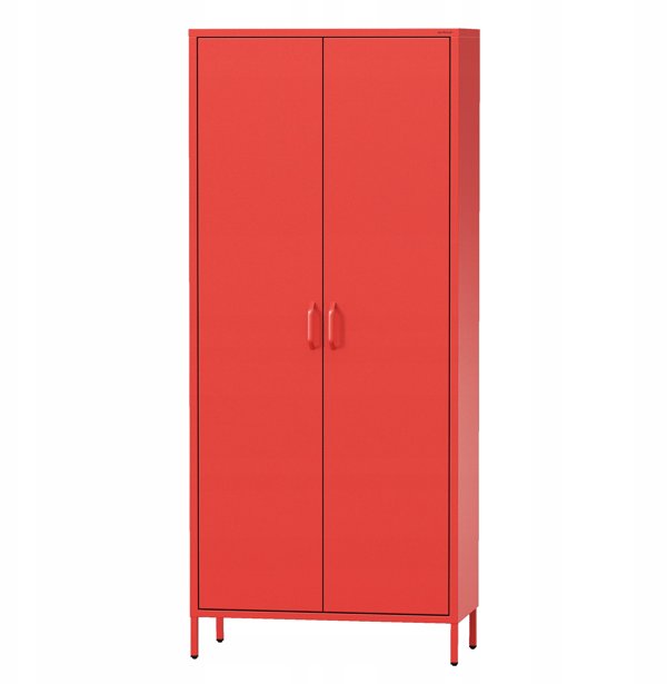 Szafa na ubrania FLAVIO, 800 x 1850 x 450 mm, Modern: czerwona