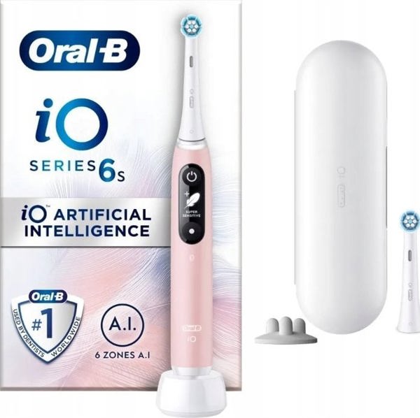 Oral-B iO Series 6 Ηλεκτρική Οδοντόβουρτσα Ροζ με 5 Προγράμματα Βουρτσίσματος & 2 Κεφαλές