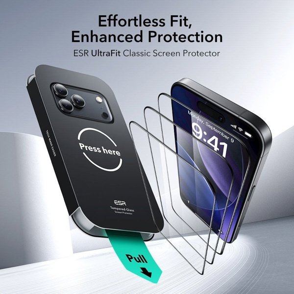 Γυαλί ασφαλείας ESR Ultrafit για Apple iPhone 17 Pro διαφανές [2 ΤΕΜΑΧΙΑ]