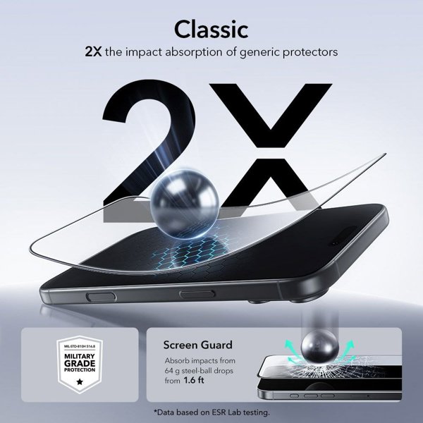 Γυαλί ασφαλείας ESR Ultrafit για Apple iPhone 17 Pro διαφανές [2 ΤΕΜΑΧΙΑ]