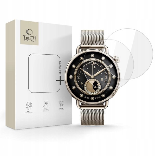 Θήκη με ανθεκτικό γυαλί Tech-Protect Flexair Glass Fit+ 2-pack για Xiaomi Watch S4 (41mm) Διαφανές