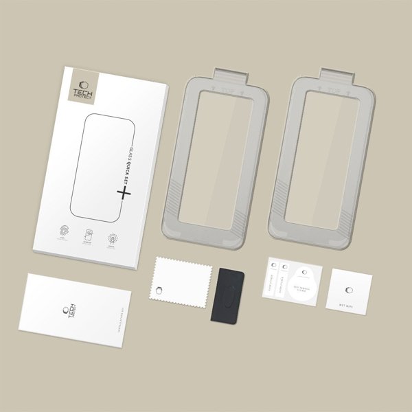 Tech-Protect Tempered Glass Quick Set+ για iPhone 17 Air, Μαύρο, 2 Τεμάχια