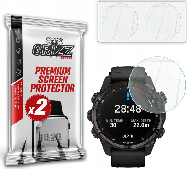 Υβριδικό γυαλί GrizzGlass HybridGlass για Garmin Descent Mk3i 51mm