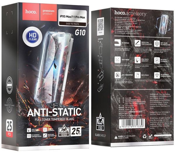 Tempered glass για iPhone XS MAX / 11 PRO MAX HOCO HD Anti-static 25 τεμάχια G10