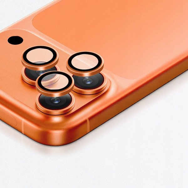 Προστατευτικό φακού AMAZINGTHING Lens Glass για iPhone 17 Pro / Pro Max με πορτοκαλί πλαίσιο