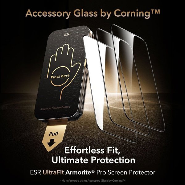ΣΚΛΗΡΥΜΕΝΟ ΓΥΑΛΙ ESR ULTRAFIT ARMORITE PRO TEMPERED GLASS IPHONE 17 PRO CLEAR