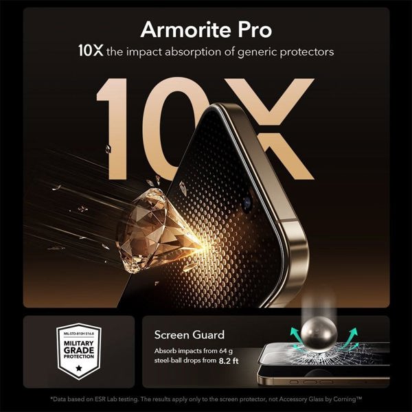 ΣΚΛΗΡΥΜΕΝΟ ΓΥΑΛΙ ESR ULTRAFIT ARMORITE PRO TEMPERED GLASS IPHONE 17 PRO CLEAR