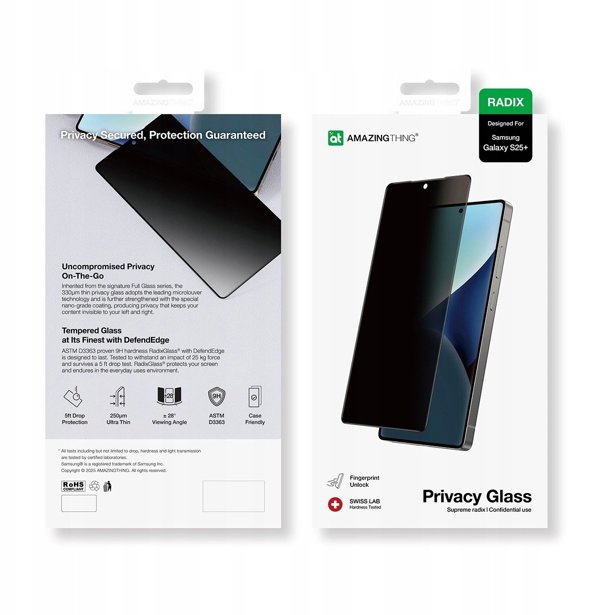 Γυαλί ασφαλείας AMAZINGTHING Radix Privacy Glass για το Samsung Galaxy S25+