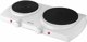 Ηλεκτρική εστία επιτραπέζια ECG EV 2512 White, λευκό χρώμα, 2 καυστήρες.