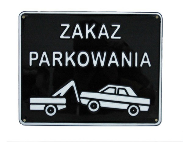 Tablica 15x29cm Zakaz Parkowania B2