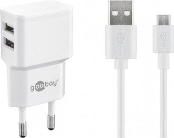 Σετ φόρτισης Tablet Goobay με δύο Micro USB 2,4 A
