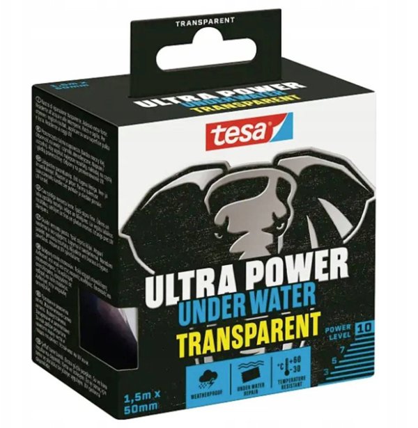 Tesa Ταινία Ultra Power Υποβρύχια, Διαφανής, Εξαιρετικά Ανθεκτική 10m x 48mm
