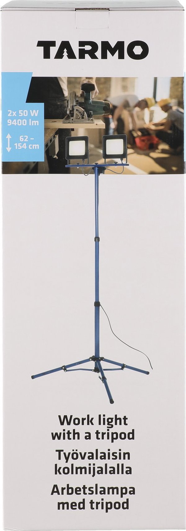 Φακός εργασίας Tarmo με τρίποδο 2x50 W, 9400 lm, IP44