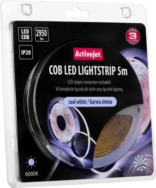 LED Ταινία Activejet COB 5m Ψυχρό Λευκό IP20