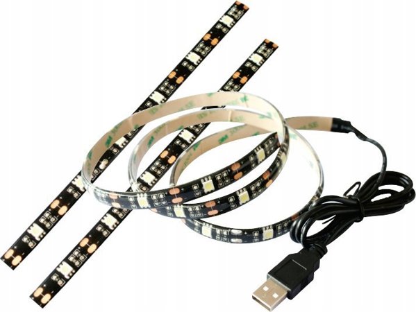 Τασμα LED Ντέλτακο LED γιούστα Ντέλτακο ΓΚΕΙΜΙΝΓΚ RGB, 2x50 εκ., 12 σκιρτιγκς σπαλβός, νουοτλινιο βαλντζίμο πούλτας / ΓΚΕΜ-114