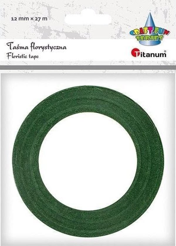 Florystyczna ταινία 12mm 27m σκούρο πράσινο