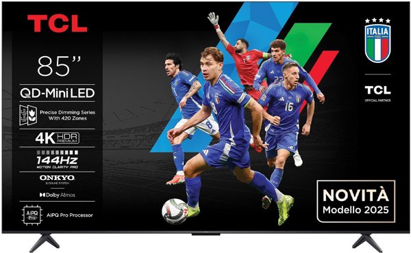TCL Q6C 85Q6C Telewizor 2,16 m (85") 4K Ultra HD Smart TV Wi-Fi Metaliczny
