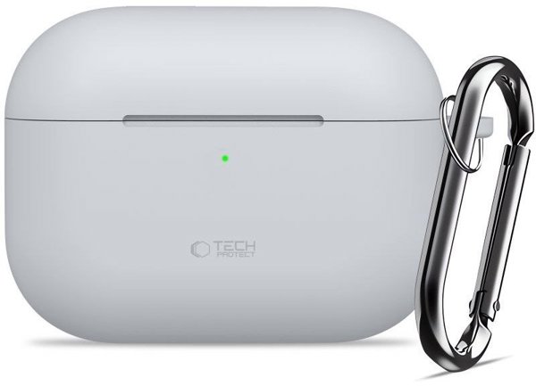 Tech-Protect Θήκη Σιλικόνης με Γάντζο για Apple AirPods Pro 3 - Crayon Γκρι