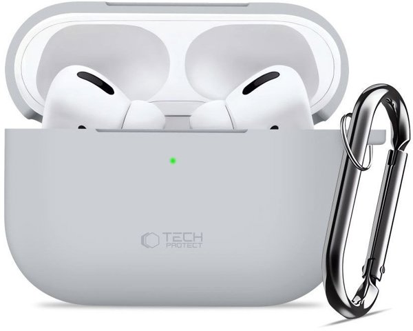 Tech-Protect Θήκη Σιλικόνης με Γάντζο για Apple AirPods Pro 3 - Crayon Γκρι