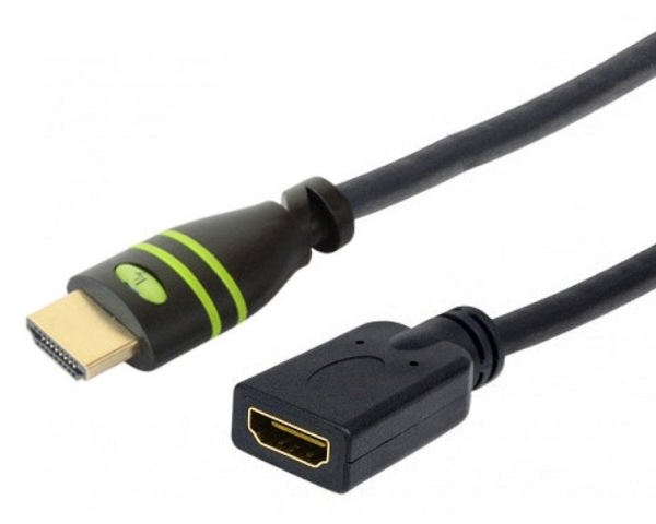 TECHLY HDMI Υψηλής Ταχύτητας Καλώδιο Προέκτασης 1m μαύρο με Ethernet 4K 30Hz 19pin HDMI Αρσενικό σε 19pin HDMI Θηλυκό με Επίχρυσες Επαφές