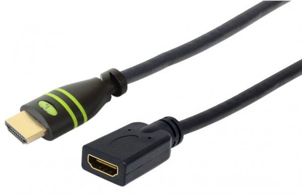 TECHLY HDMI Υψηλής Ταχύτητας Καλώδιο Προέκτασης 1m μαύρο με Ethernet 4K 30Hz 19pin HDMI Αρσενικό σε 19pin HDMI Θηλυκό με Επίχρυσες Επαφές