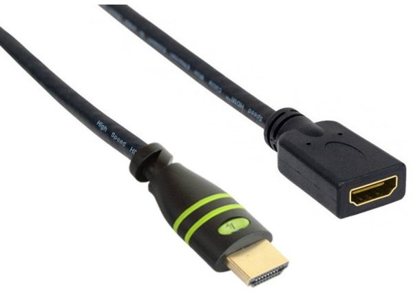 TECHLY HDMI Υψηλής Ταχύτητας Καλώδιο Προέκτασης 1m μαύρο με Ethernet 4K 30Hz 19pin HDMI Αρσενικό σε 19pin HDMI Θηλυκό με Επίχρυσες Επαφές