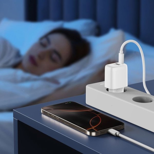 Φορτιστής Δικτύου Tech-Protect NCA20 20W PD / QC3.0, 2 Θυρών με Καλώδιο Type-C, Λευκό