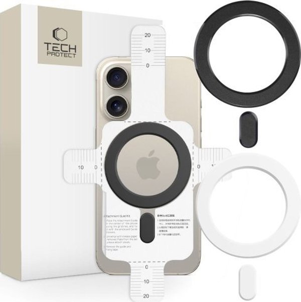 Tech-Protect Μαγνητικός Δακτύλιος MagSafe MMP-100 για Smartphone, Μαύρο & Άσπρο, 2 Τεμάχια