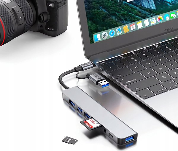 Προσαρμογέας HUB TECH-PROTECT HB06 9IN1 TYPE-C + USB2.0 + USB3.0 + SD/TF + AV3.5 SPACE GREY