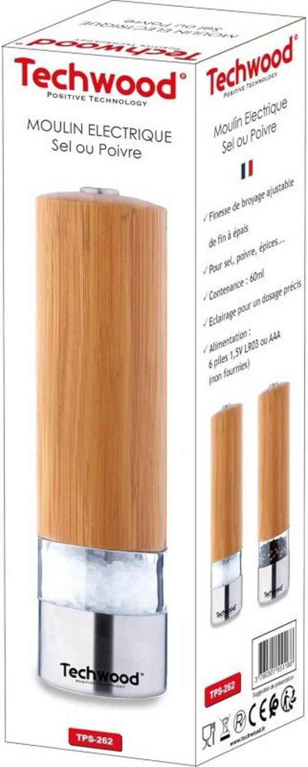Ηλεκτρικός μύλος αλατιού και πιπεριού Techwood TPS-262