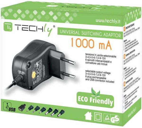 Techly ΤΡΟΦΟΔΟΤΙΚΟ 230V ΚΑΘΟΛΙΚΟ 3-12V ΡΥΘΜΙΖΟΜΕΝΟ 1A (301931)
