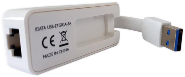Προσαρμογέας TECHLY USB3.0 RJ45 Weiss USB Stecker Typ A am Kabel auf RJ45 Netzgeschwindigkeit 10/100/1000 MBit/s