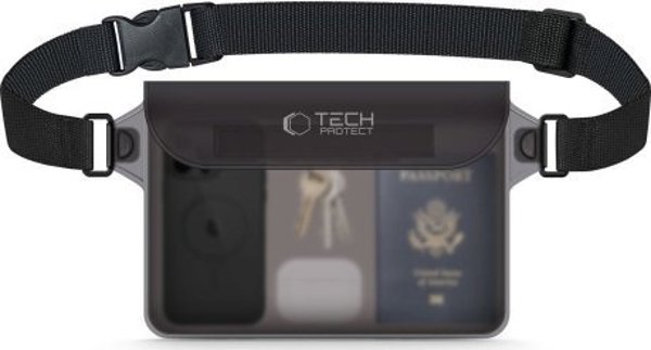 Tech-Protect UWP10 Universal Αδιάβροχη Θήκη Smartphone/Tablet 10 ιντσών, Μαύρο/Διάφανο