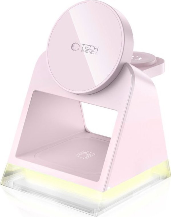 TECH-PROTECT QI15W-A43 3IN1 MAGNETIC MAGSAFE WIRELESS CHARGER BABY PINK