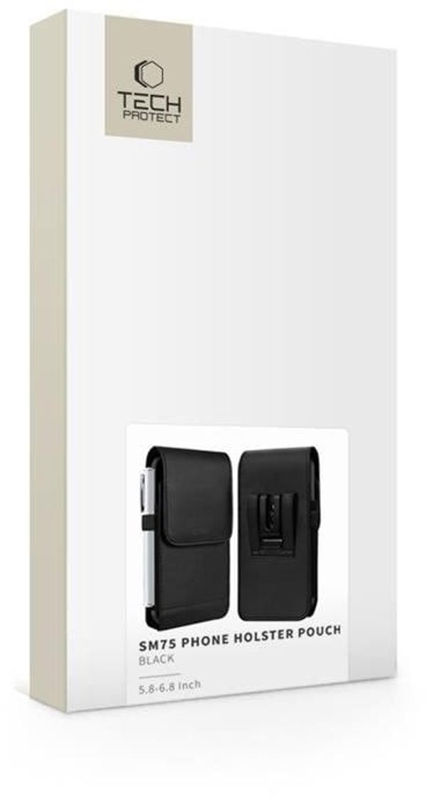 TECH-PROTECT SM75 UNIVERSAL PHONE HOLSTER POUCH 5.8-6.8 INCH BLACK