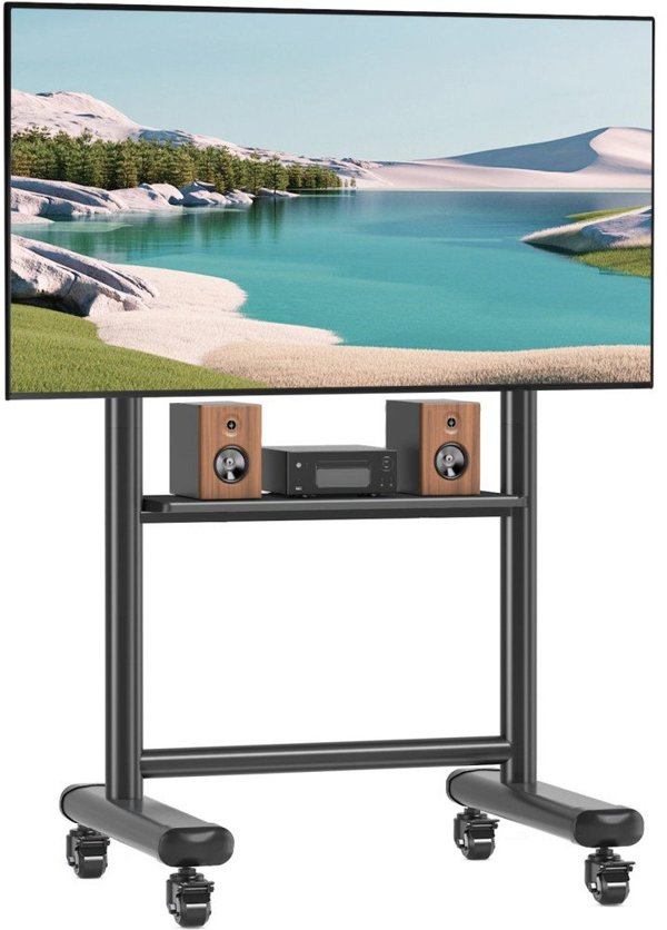 Κινητή βάση τηλεόρασης 60-86” έως 68kg με ρυθμιζόμενο ράφι AV