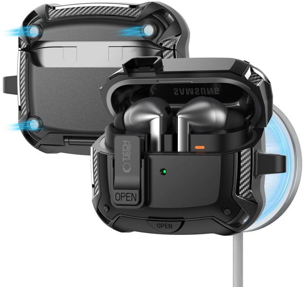TECH-PROTECT CARBONOX MAGSAFE SAMSUNG GALAXY BUDS 3 / 3 FE / 3 PRO BLACK