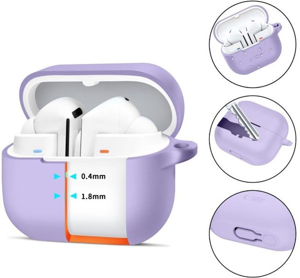 TECH-PROTECT SILICONE HOOK SAMSUNG GALAXY BUDS 3 / 3 FE / 3 PRO LAVENDER