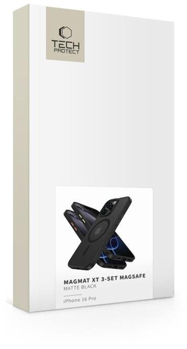 TECH-PROTECT MAGMAT XT 3-SET MAGSAFE IPHONE 16 PRO ΜΑΤ ΜΑΥΡΟ