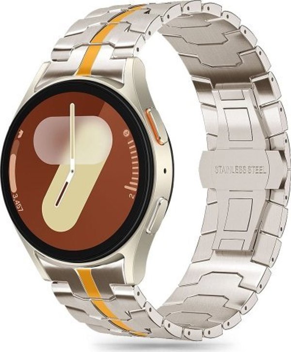 Tech-Protect TECH-PROTECT ΑΝΟΞΕΙΔΩΤΗ ΓΡΑΜΜΗ SAMSUNG GALAXY WATCH 4 / 5 / 5 PRO / 6 / 7 / FE TITANIUM/ORANGE 14224343 5906300000000