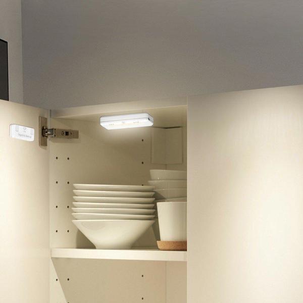 Techly Φωτιστικό LED με Μαγνητικό Διακόπτη για Ντουλάπια & Συρτάρια, 0.5W, 35lm, Θερμό Λευκό, Σετ 2 Τεμαχίων