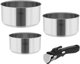 Σετ Κατσαρόλες Teesa Cook Expert Single Hand, Ανοξείδωτες, Με Αποσπώμενη Λαβή, Συμβατές με Όλες τις Εστίες