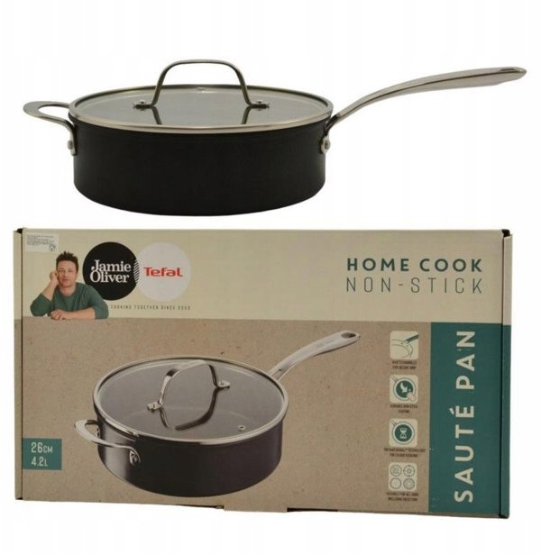 Τefal Jamie Oliver Cook's Classics HA τηγάνι με γυάλινο καπάκι 26 εκ./4.1 Λ, μαύρο