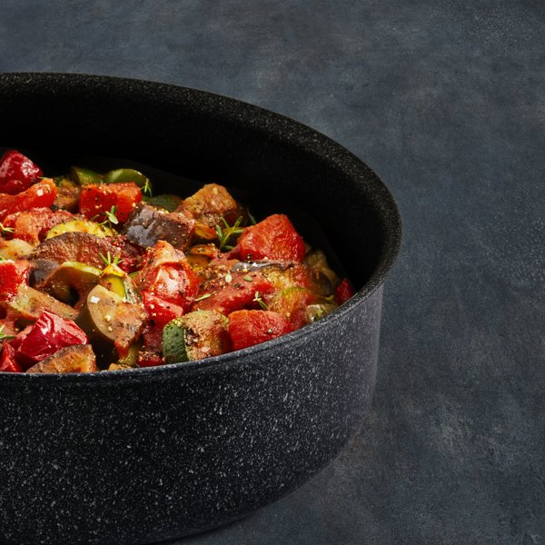 Τηγάνι Tefal Intens'Ceram με γυάλινο καπάκι 24 cm/3.2 L, μαύρο