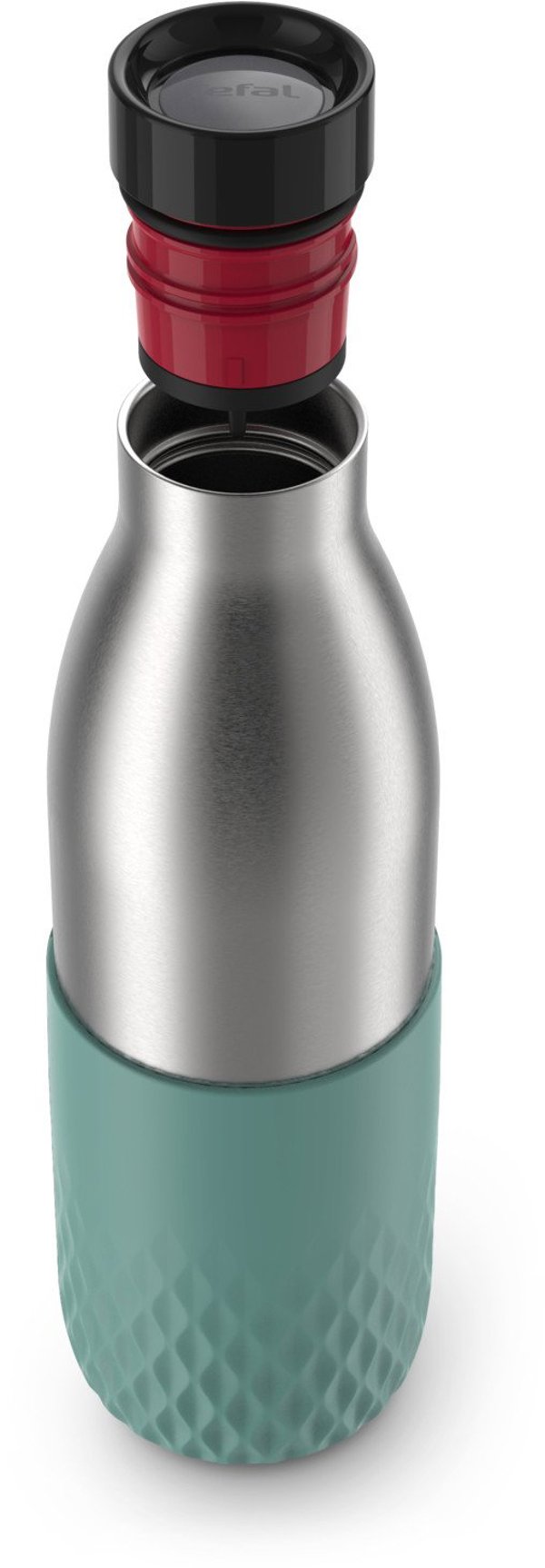Tefal Bludrop Sleeve drinking bottle, 0.7 L, green/steel