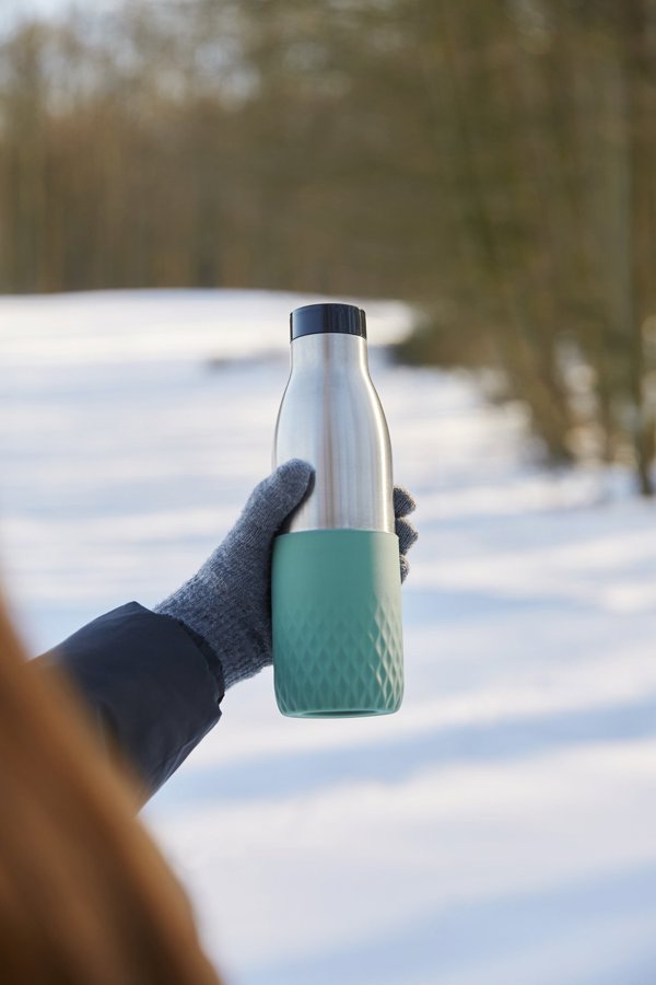 Tefal Bludrop Sleeve drinking bottle, 0.7 L, green/steel