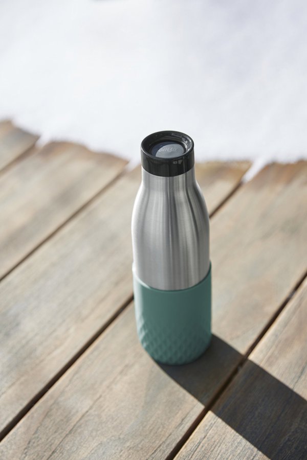 Tefal Bludrop Sleeve drinking bottle, 0.7 L, green/steel