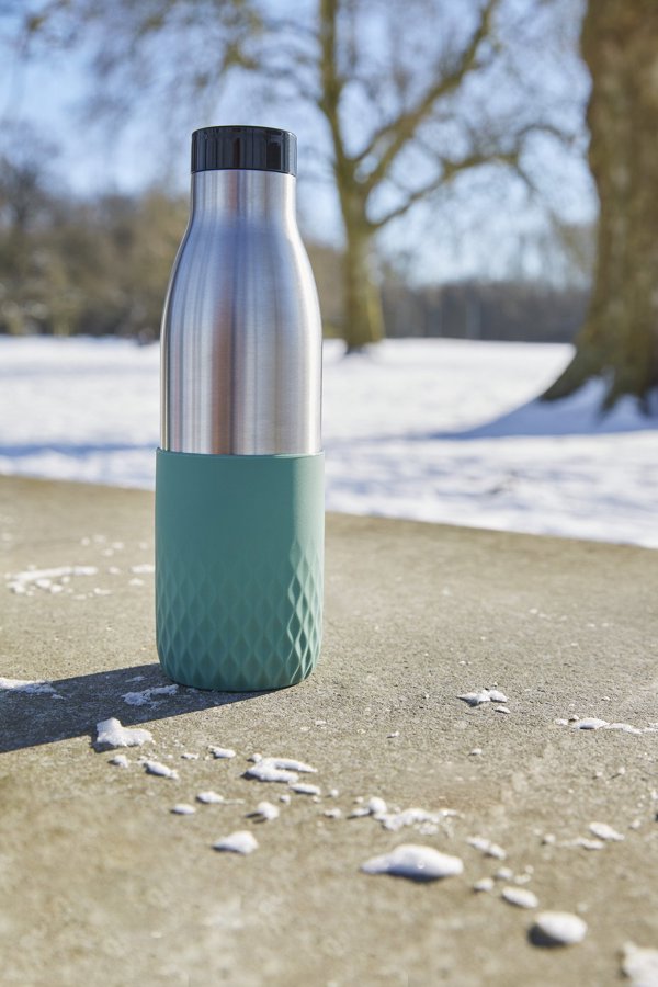 Tefal Bludrop Sleeve drinking bottle, 0.7 L, green/steel